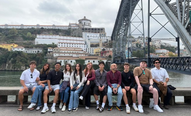 Group of students from an international trip