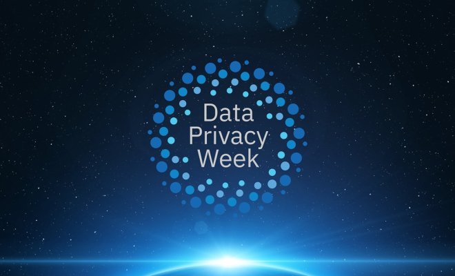 The Data Privacy Week logo in space.