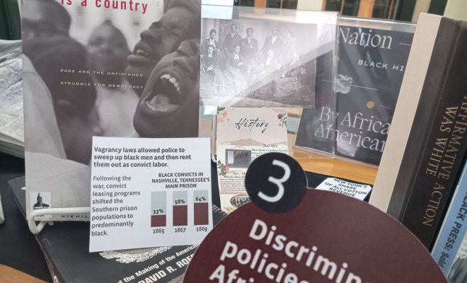 various items on black history month display