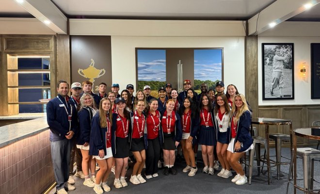 Feliciano student group photo from 2025 Ryder Cup