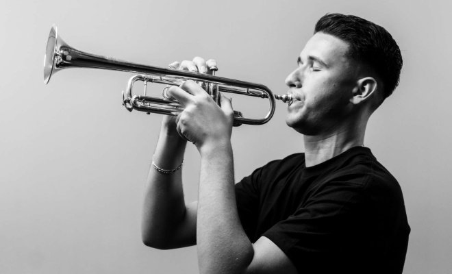 James Reed Ricotta playing trumpet