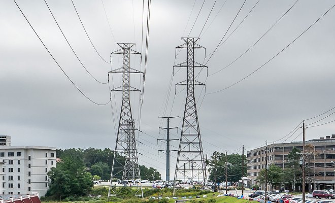 electrical towers on campus 