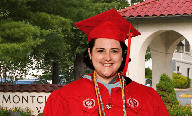 Stephanie Spitz in graduation robe for 2026 commencement
