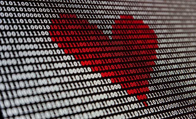 red heart among binary