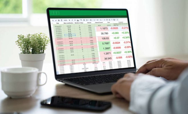An open laptop with excel sheet 