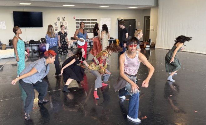 The John J. Cali School of Music’s Artist-in-Residence, Leyla McCalla, recently joined students from Professor Stefanie Batten Bland’s Theatre in Motion class for a unique creative exchange blending live music and dance.