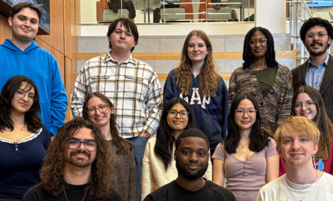 The Montclarion team pose for a group photo.