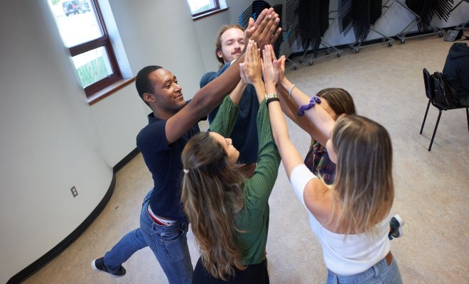 Music Education class learning cooperation skill working together dancing improvisationally