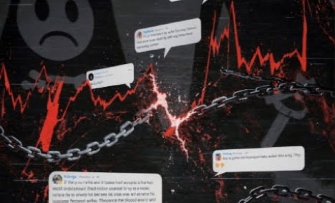 Graphic of mean comments coming out of a laptop.