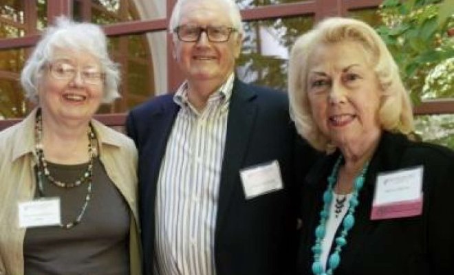 From left: Mary Derengowski-Stein, William McCreath, and Maria Schantz '60 MA at the Montclair State Retirees Luncheon, June 4, 2013