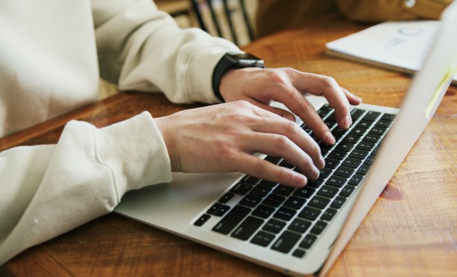 Entrepreneur at a laptop