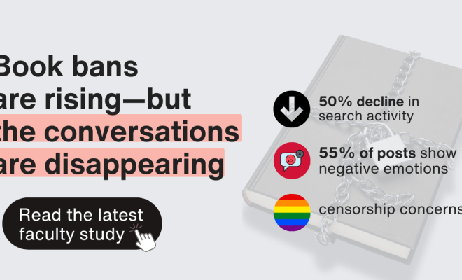 A graphic depicting numbers around a book ban with colored circles and bold headline.
