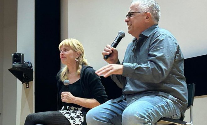 Sabine Hoffmann, ACE, and Tony Spiridakis at the ReelAbilities NJ Film Festival screening of the movie Ezra with a talkback following the film.