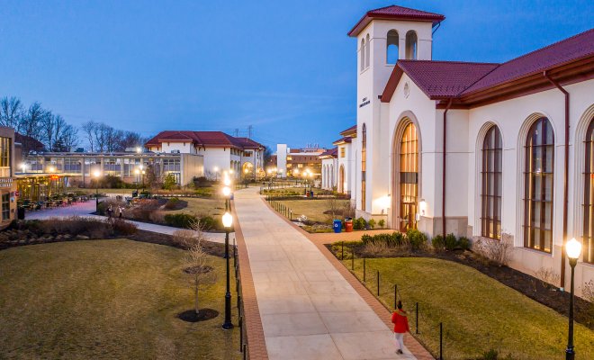 College building during the evening.