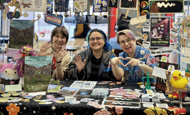 Student vendors at Creators' Marketplace