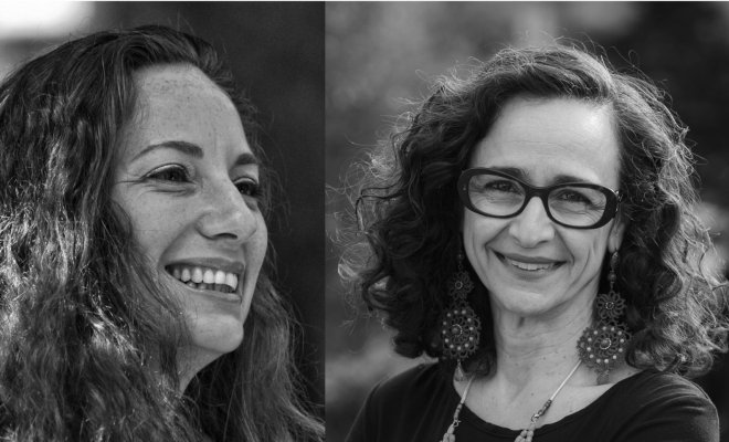 A composite black and white image with the headshot of Clelia Bartoli and the headshot of Dr. Teresa Fiore on the right 