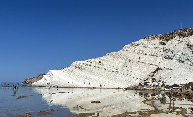 the iconic “Turkish Steps” geological formation in the Province of Agrigento in Sicily.