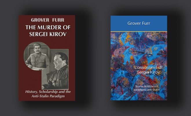 Book covers of "The Murder of Sergei Kirov" and "L'assassinio di Sergei Kirov" by Grover Furr