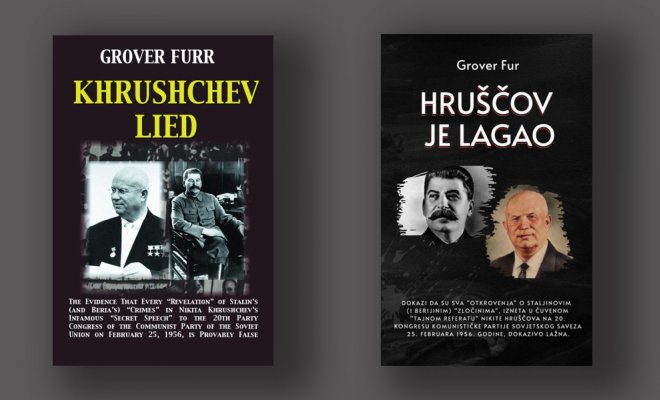 Book covers of "Khrushchev Lied" and "Hruscov Je Lagao" by Grover Furr
