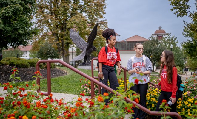 students on campus