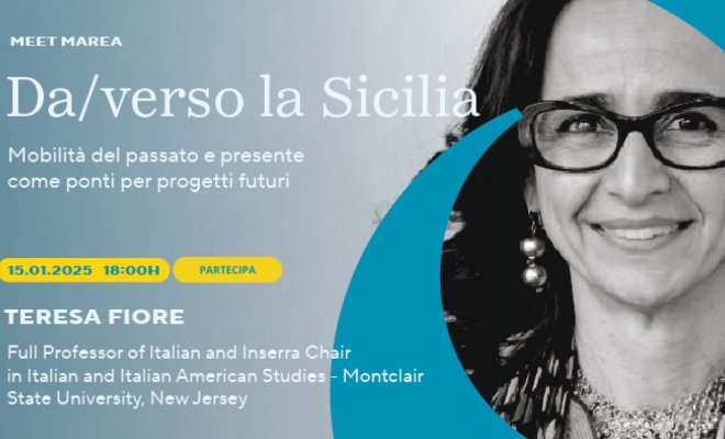 A flyer for Da/verso la Sicilia