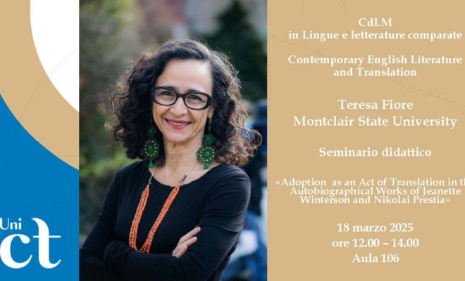 A flyer for "Contemporary English Literature and Translation" with Dr. Teresa Fiore