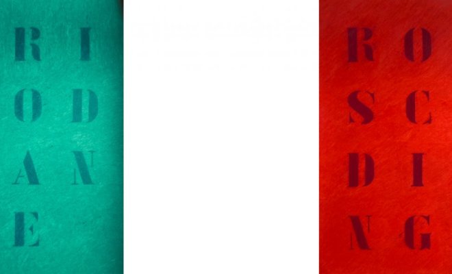 Italian Flag with the words "Dirittodisangue" and "Rovesciodisangue" overlaid