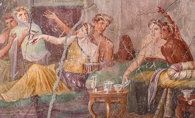 Pompeii fresco of food being prepared