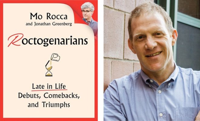 A composite image of an ad for a lecture beside a headshot of Jonathan Greenberg