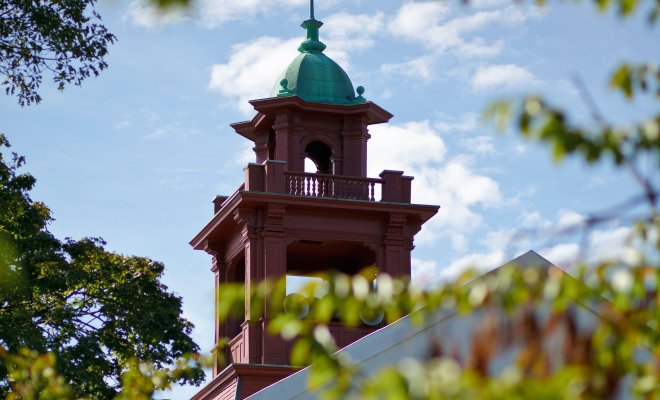 Photo of belltower in summer