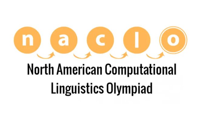 logo for NACLO, with each letter in a yellow circle