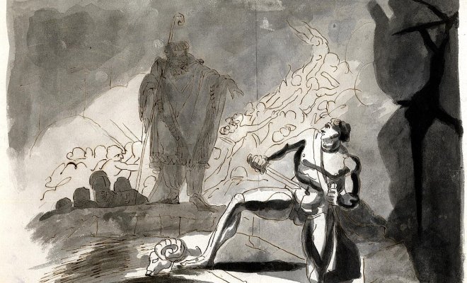 a drawing from Homer's the Odyssey