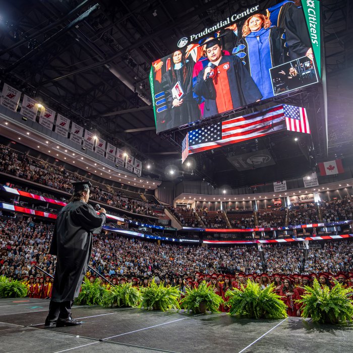 BFA recipient Eric C. Šebek sings the national anthem