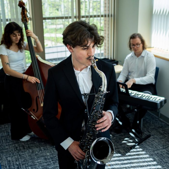 students playing music