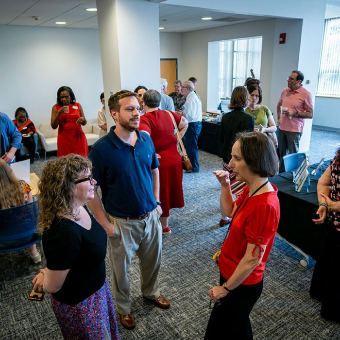 groups of people mingling
