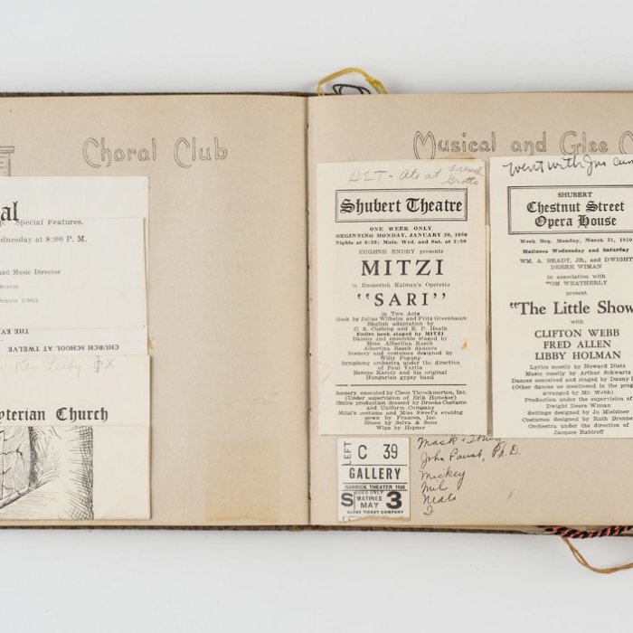 cummingham memory book open to a page filled with memories