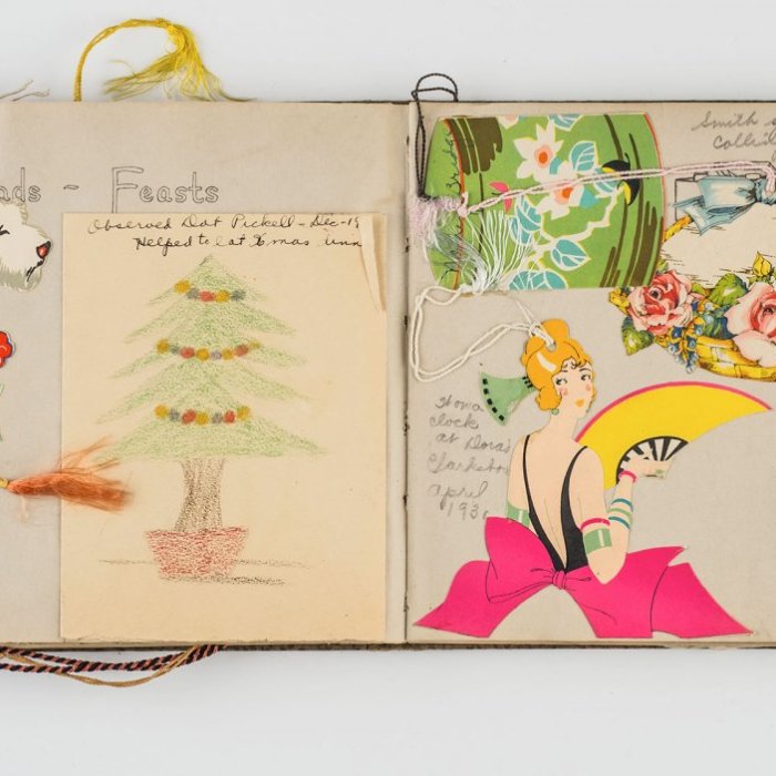 cummingham memory book open to a page filled with memories