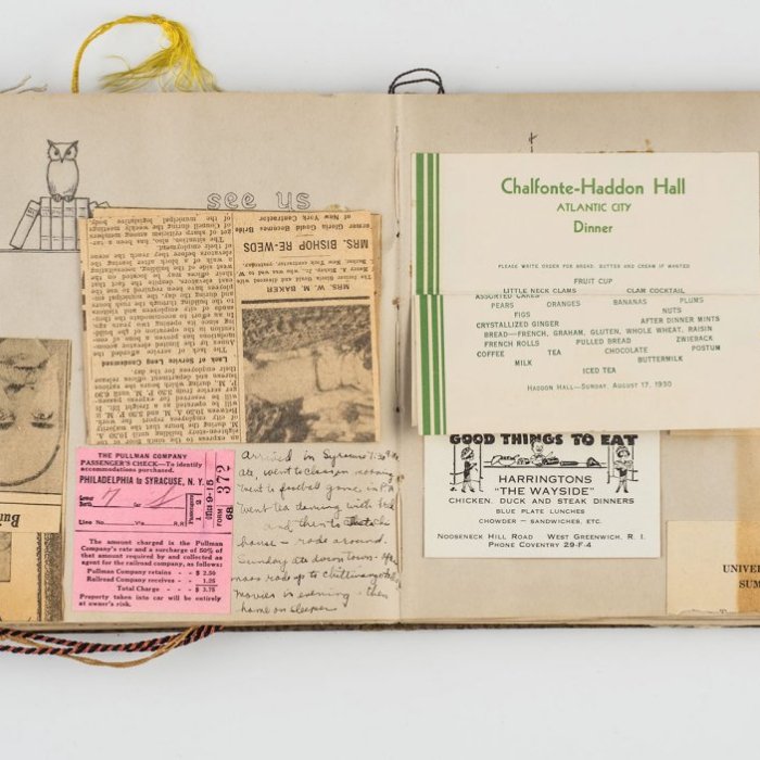 cummingham memory book open to a page filled with memories