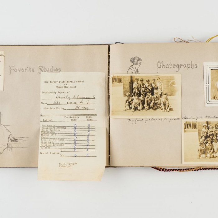 cummingham memory book open to a page filled with memories