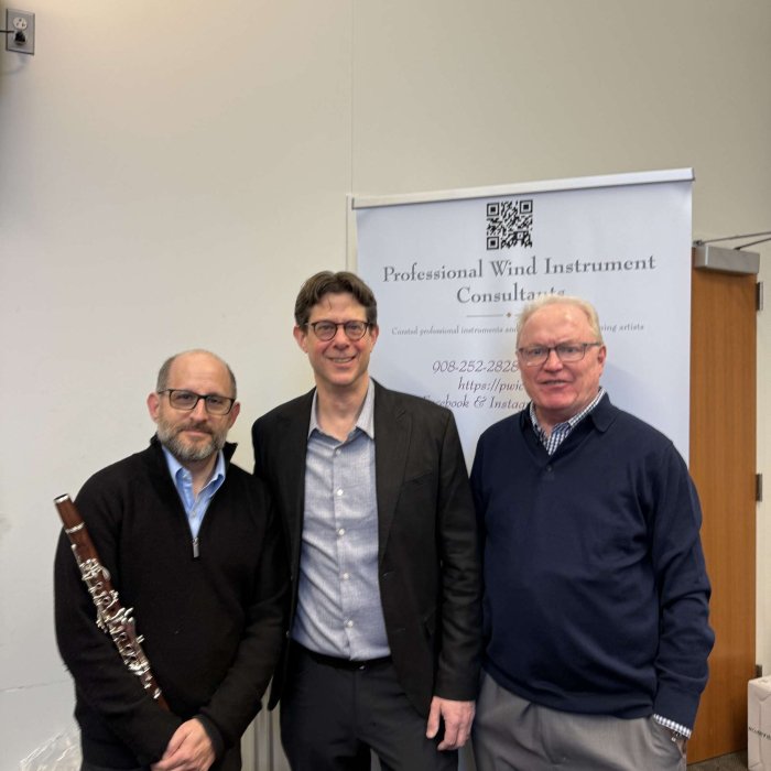 Clarinet Day sponsors with Professor Benjamin Baron and clarinet