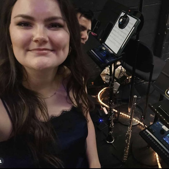 Katy Faracy in orchestra pit