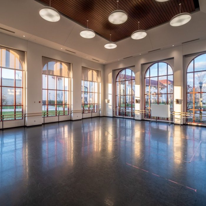 Large dance studio for scout location on campus
