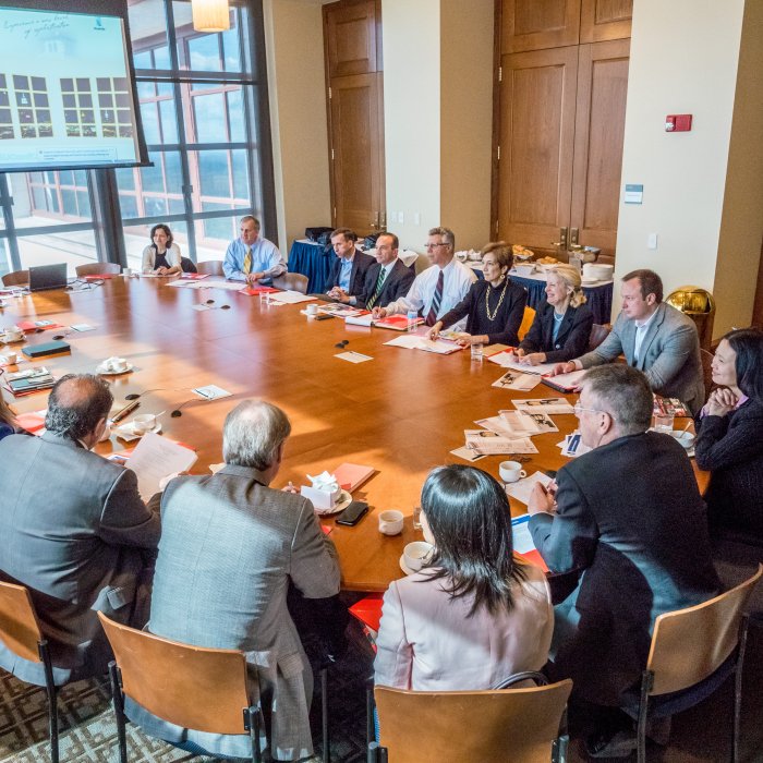 board meeting in president's dining room