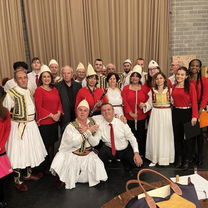 Cali Balkan Ensemble group photo in costume