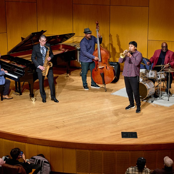 Christian McBride and Carl Allen Masterclass performing on stage