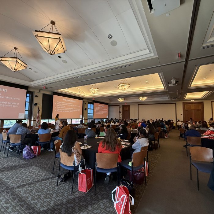 A picture of international student orientation