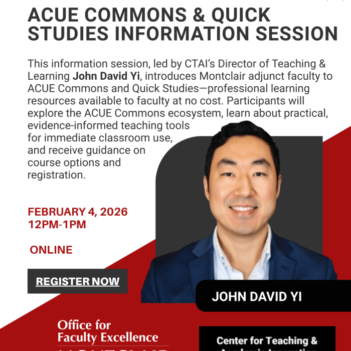 Just for Adjuncts ACUE flyer