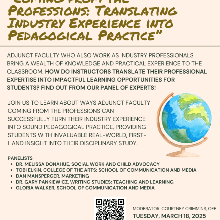 Just for Adjuncts Coming from the Professions Translating Industry Experience into Pedagogical Practice flyer