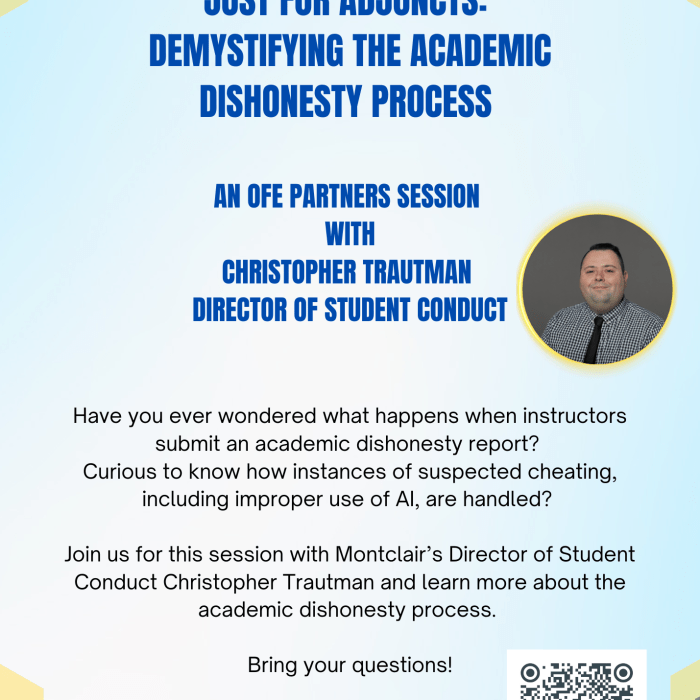 Just for Adjuncts Demystifying the Academic Dishonesty Process An OFE Partners Session flyer