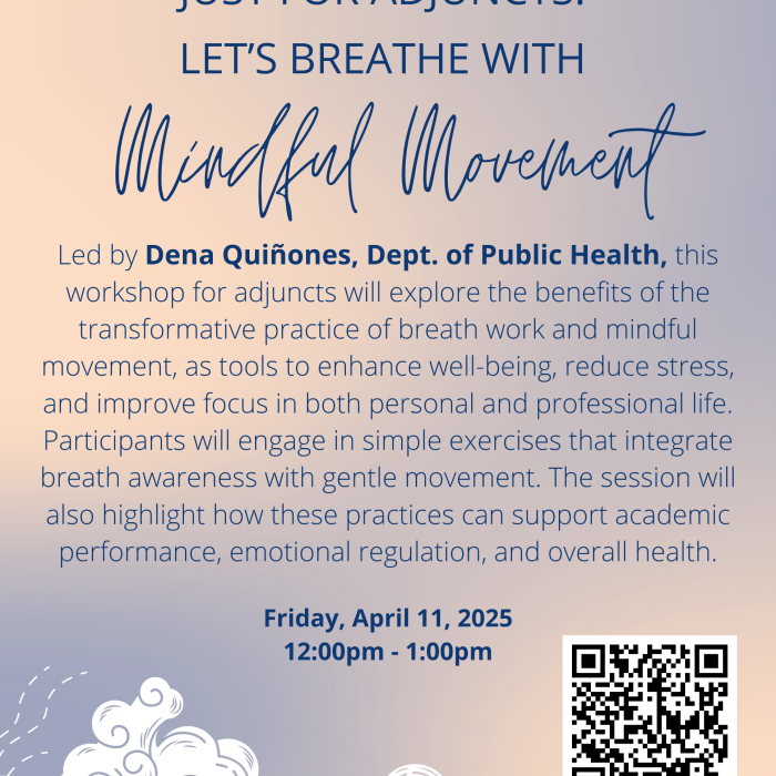 Just for Adjuncts Let’s Breathe flyer